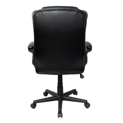 Ergonomic Executive Office Chair High Back Black Faux Leather ¨C Adjustable Height, Lumbar Support, Diamond-Stitched Padding, Swivel Desk Chair w/Armrests & Tilt Recline for Home Office