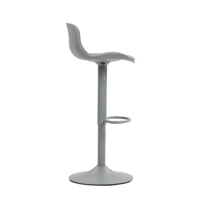 Bar Stools Set of 2  Modern PU Leather Counter Height Barstools with Back, Height Adjustable Swivel Kitchen Island Chairs, Armless, Large Base-Gray