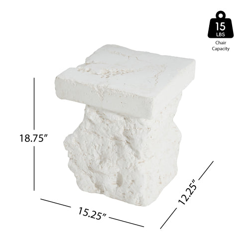 Talia Outdoor Patio Modern Artistry MGO Side Table, White