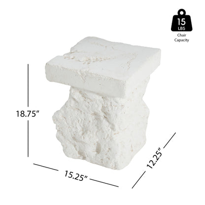 Talia Outdoor Patio Modern Artistry MGO Side Table, White