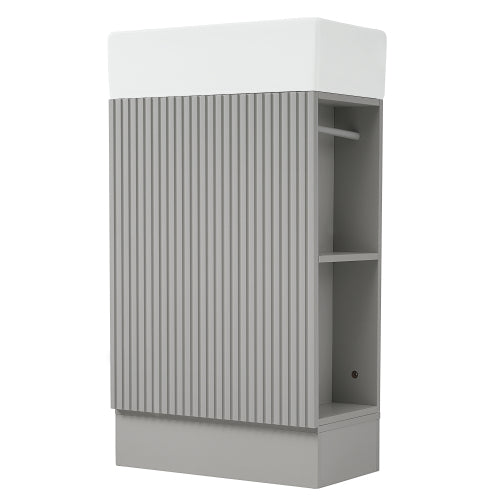 18.6" Bathroom Vanity with Sink, Bathroom Vanity Cabinet with Two-tier Shelf, Left or Right Orientation, Grey (Old Sku:WF308491AAE)