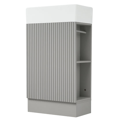 18.6" Bathroom Vanity with Sink, Bathroom Vanity Cabinet with Two-tier Shelf, Left or Right Orientation, Grey (Old Sku:WF308491AAE)