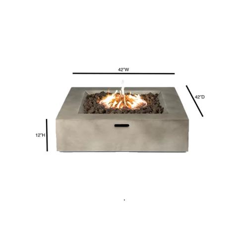 12" H Concrete Outdoor Fire Pit Table