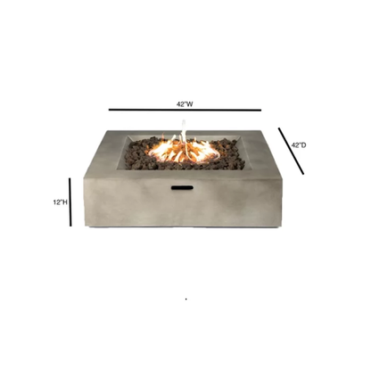 12" H Concrete Outdoor Fire Pit Table