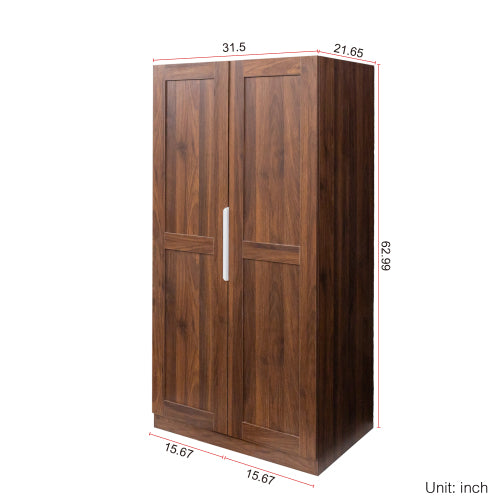 62.99in Kitchen Pantry Cabinet, Walnut Freestanding Buffet Cupboards Sideboard with Doors & Shelves