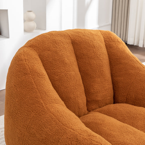 Faux-Fur Tufted Memory-Foam Bean-Bag Chair with Filler 37.4 inch x33.9 inch x32.3 inch  for Dorm Apartment Living-Room
