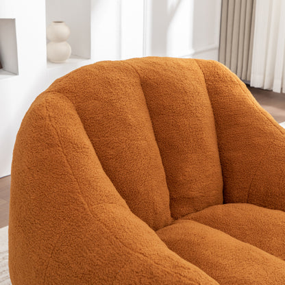Faux-Fur Tufted Memory-Foam Bean-Bag Chair with Filler 37.4 inch x33.9 inch x32.3 inch  for Dorm Apartment Living-Room