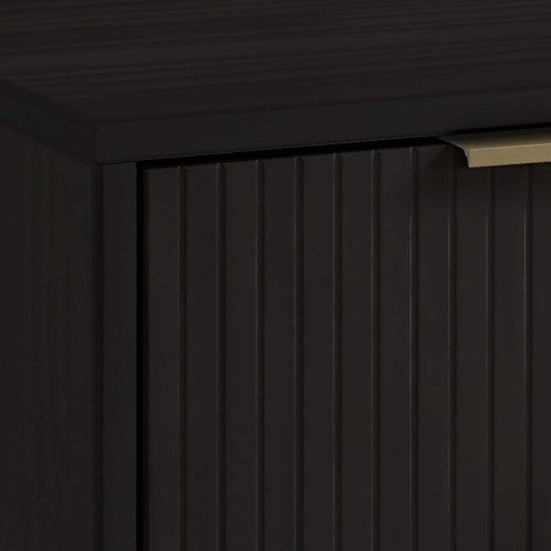 Black Solid Wood Glam Nightstand