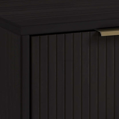 Black Solid Wood Glam Nightstand