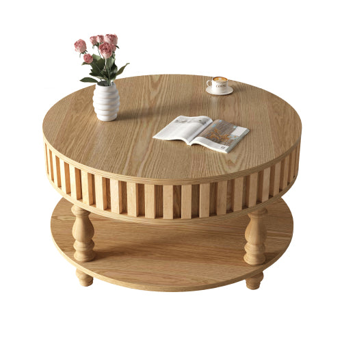 31.5inch  Flip-Top Mid-Century Coffee Table, Natural Wood
