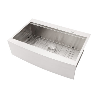 33x22x10"Farmhouse Apron Single Bowl Stainless Steel Kitchen Sink with Workstation