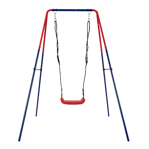 XNS067B green and blue interesting 2 in 1 baby swing mental plastic safe swing set 110lbs for outdoor playground for age 3+