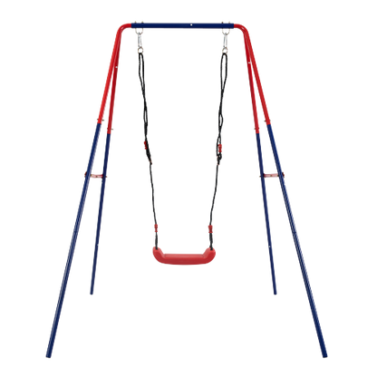 XNS067B green and blue interesting 2 in 1 baby swing mental plastic safe swing set 110lbs for outdoor playground for age 3+