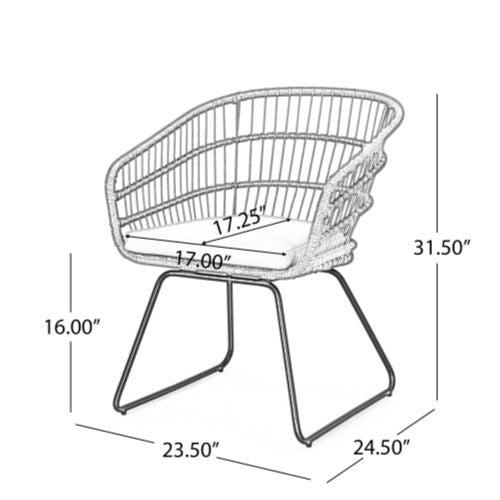TERRY CHAIR,2PCS with 2 Cushions,Gray