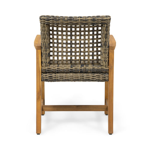 HAMPTON WOOD AND WICKER DINING CHAIR( SET OF 2 )