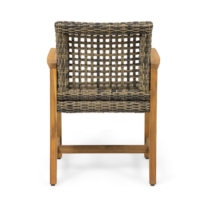 HAMPTON WOOD AND WICKER DINING CHAIR( SET OF 2 )