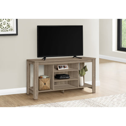 48 Inch Dark Taupe Space-Saving TV Stand with Multi Adjustable Storage Shelves