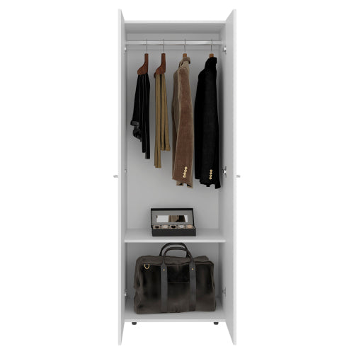 Armoire 66.9" H, 2 Doors, 2 Shelves, White - Bedroom