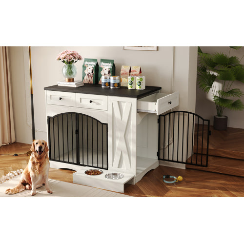 GO 43.3" Farmhouse Dog Crate Furniture