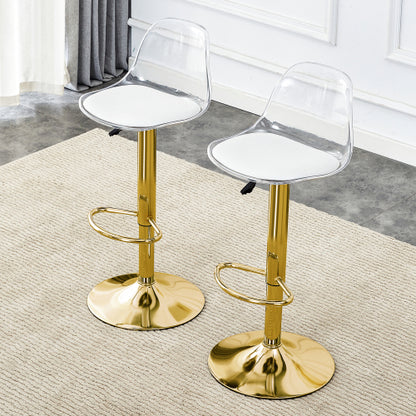 Modern minimalist bar chairs and bar stools. Can rotate 360 ¡ã and adjust lifting. PET backrest and PU seats. Set of 2. Suitable for bars, restaurants, and front desk cashiers.