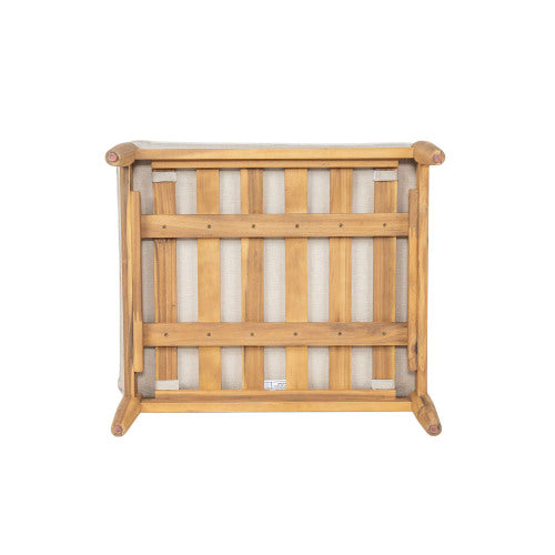 Terassi Outdoor Acacia Wood Lounge Set with Chair, Ottoman