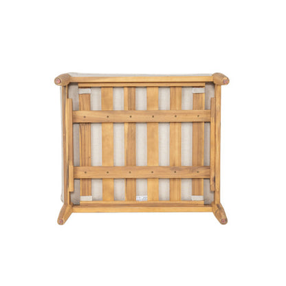 Terassi Outdoor Acacia Wood Lounge Set with Chair, Ottoman