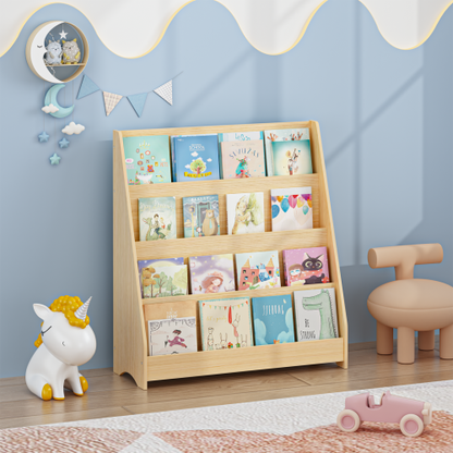 4-Tier Kids Bookshelf Display Shelf for Bedroom and Playroom
