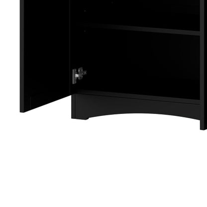 Black Farmhouse Wood Grain Top TV Stand With 2 Drawers For 70 Inch TV