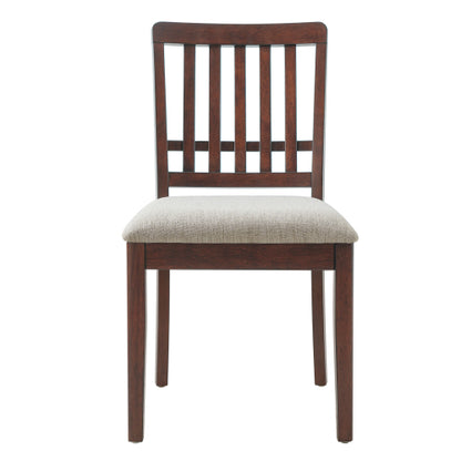 Set of 2 Light Brown Rubberwood LVL Fabric Dining Chairs, Curved Wood Backrest 250lbs Weight Capacity