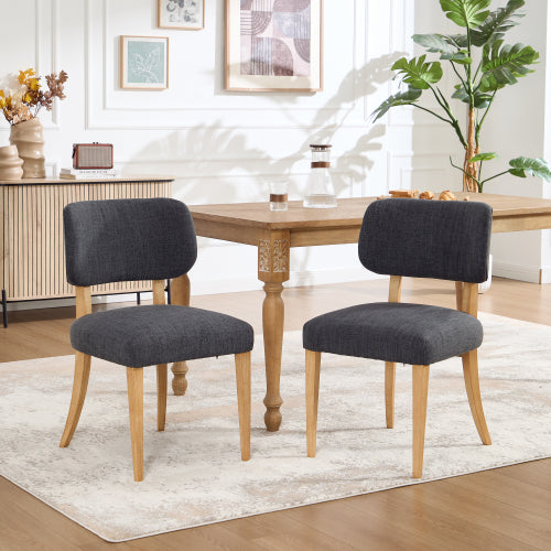 Wooden Dining Chairs Set of 2, Modern Fabric Upholstered Dining Room Chair Kitchen Chairs, Farmhouse Dinner Chair for Kitchen Dining Room
