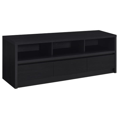 Modern Black 3-Drawer 59 Inch TV Media Console with Cable Cutout