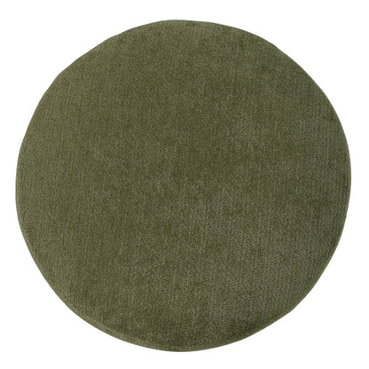 23.6 inch Round Green Pet Friendly Ottoman with Hidden Pet Nook, Acacia Wood Legs, 220 LBS Loading Capacity