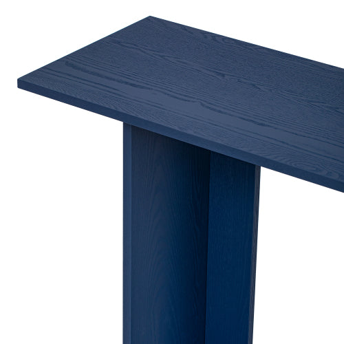 Modern and Curved Design Ash Veneer Console Table with Shelf,Suitable for Entryway,Hallway Living Room,Foyer,Corridor