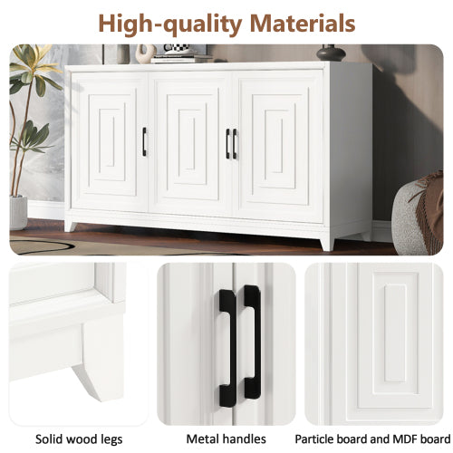 TV Stand for TVs up to 65 Inches, Modern Entertainment Center Media Console Cabinet with 2 Spacious Storage Space, Solid Wood Legs for Living room