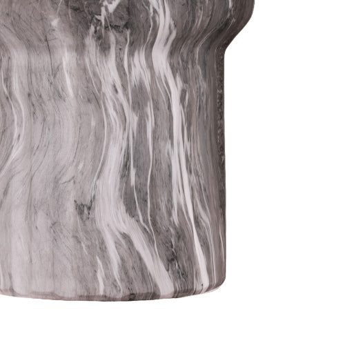 Cement Outdoor End Tables for Patio, GardenAccent Table Faux Terrazzo Accent Table, Modern Small Round Side Tablefor Outside, Tree Stump Garden Stool DrumTable indoor and Outdoor