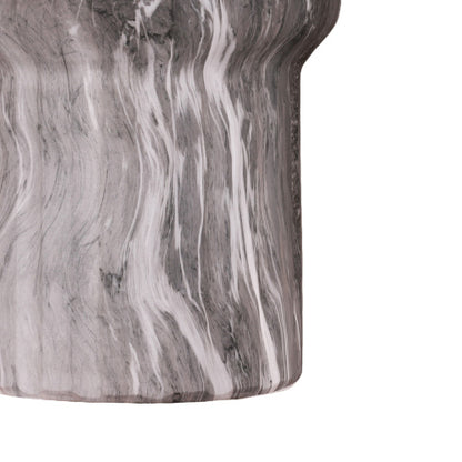 Cement Outdoor End Tables for Patio, GardenAccent Table Faux Terrazzo Accent Table, Modern Small Round Side Tablefor Outside, Tree Stump Garden Stool DrumTable indoor and Outdoor