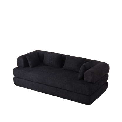 78.9 inch  Convertible Chenille Sleeper Sofa, Removable Armrest, DIY Customizable
