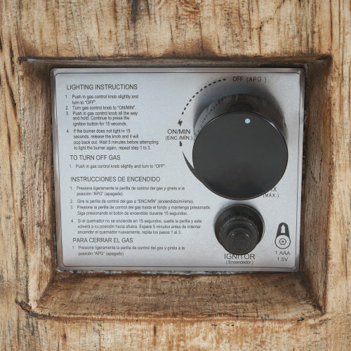 Patio MGO Propane Fire Pit, 30, 000BTU, Wood Pattern Brown (Tank Cover Not Provided)