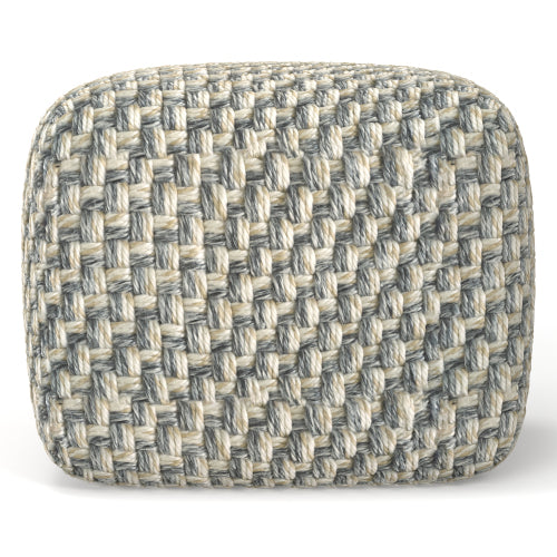 Square Pouf Ottoman Handwoven Accent Footstool with Soft Polyester Cover