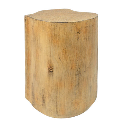 2-in-1 Irregular MGO End Table, Split Design, Small Space Friendly,Indoor Outdoor Use,Natural Color