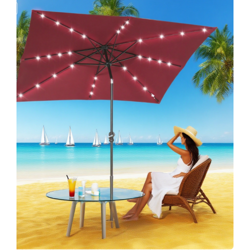 Sun Umbrella Solar Umbrella, Lighted Patio Umbrella