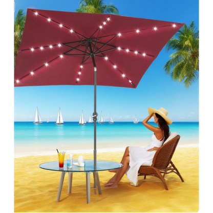 Sun Umbrella Solar Umbrella, Lighted Patio Umbrella