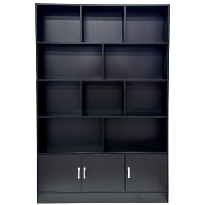 70.87 Inch Tall 10-Cube Bookshelf With 3 Closed Doors Home Storage Cabinet