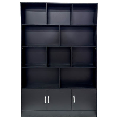70.87 Inch Tall 10-Cube Bookshelf With 3 Closed Doors Home Storage Cabinet