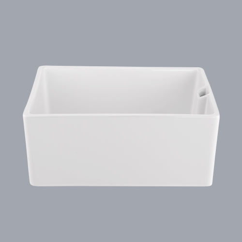 23.6" L X 18" W White Ceramic Single Bowl Kitchen Sink