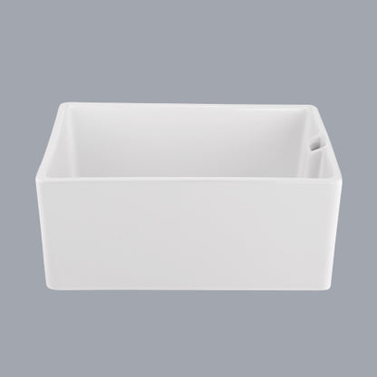 23.6" L X 18" W White Ceramic Single Bowl Kitchen Sink