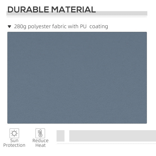 Outsunny 12' x 10' Retractable Awning Patio Awnings Sun Shade Shelter with Manual Crank Handle, 280g/m² UV & Water-Resistant Fabric and Aluminum Frame for Deck, Balcony, Yard, Charcoal Gray