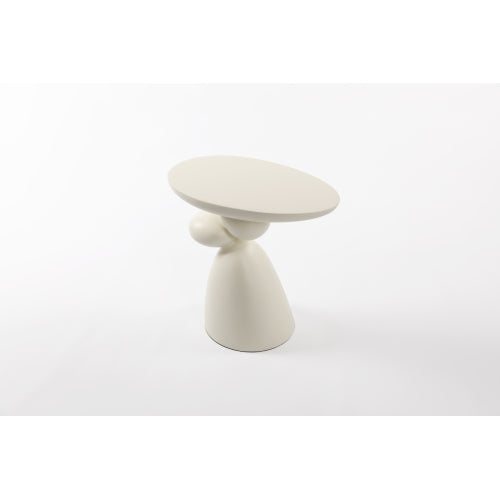 Lucky Stone Fiberglass Side Table, Wabi-Sabi Decorative Corner Coffee Table