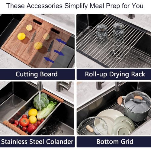 Pull-out Facuet Single Bowl Sink Kitchen Vegetable Sink 304 Whale Waterfall Sink Stainless Steel Dish Sink Vegetable Sink Household Vegetable Washing Basin