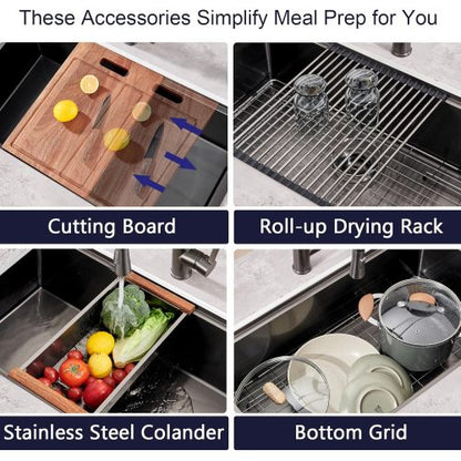 Pull-out Facuet Single Bowl Sink Kitchen Vegetable Sink 304 Whale Waterfall Sink Stainless Steel Dish Sink Vegetable Sink Household Vegetable Washing Basin